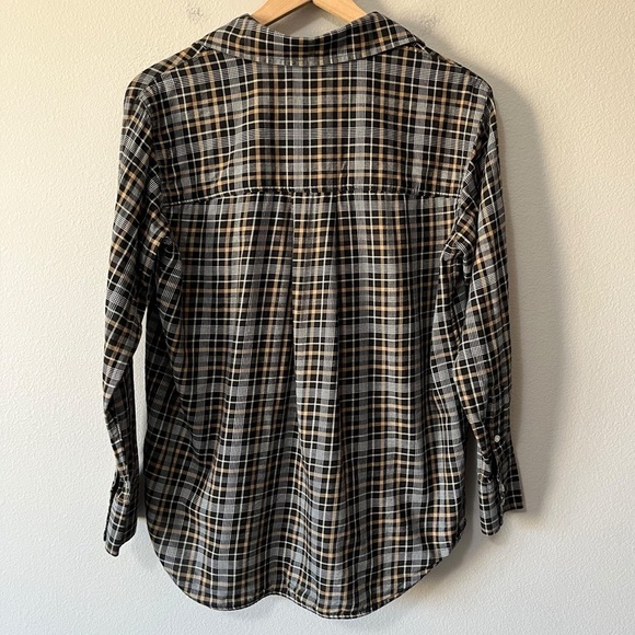 Everlane Women's Size 00 Lightweight Flannel Oversized Button Down Shirt Plaid - Picture 10 of 13
